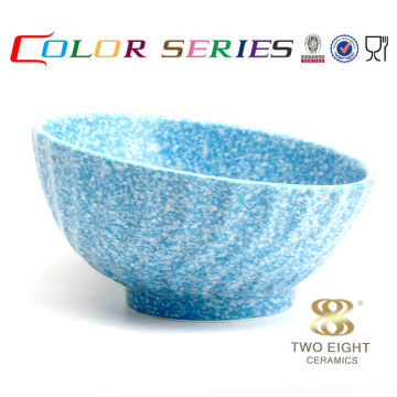Porcelain korea terracotta soup ramekin rice blue and red bowl